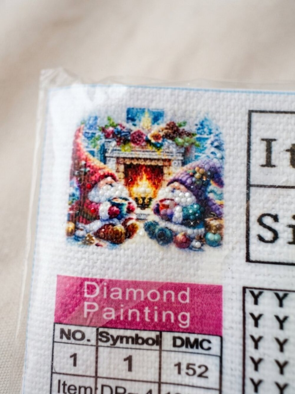 Cozy Christmas Gnomes by Fireplace 5D Diamond Painting Kit (35x35 cm) NEW